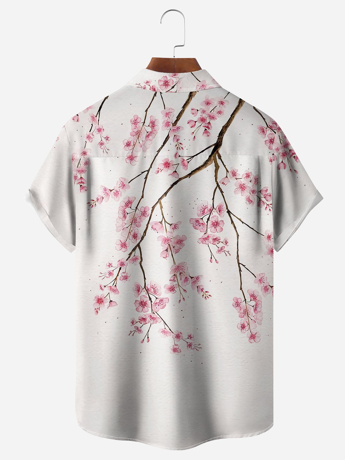 Cherry Blossoms Chest Pocket Short Sleeve Hawaiian Shirt
