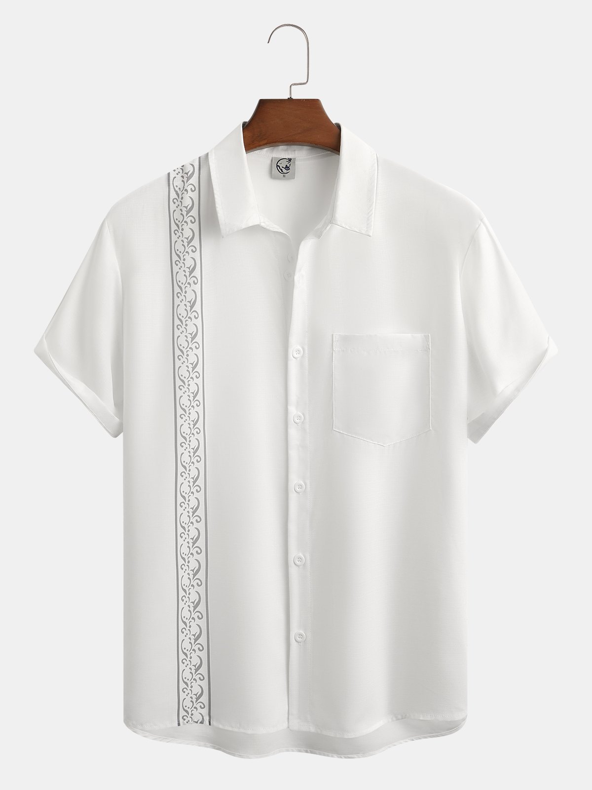 Big Size Striped Short Sleeve Bowling Shirt