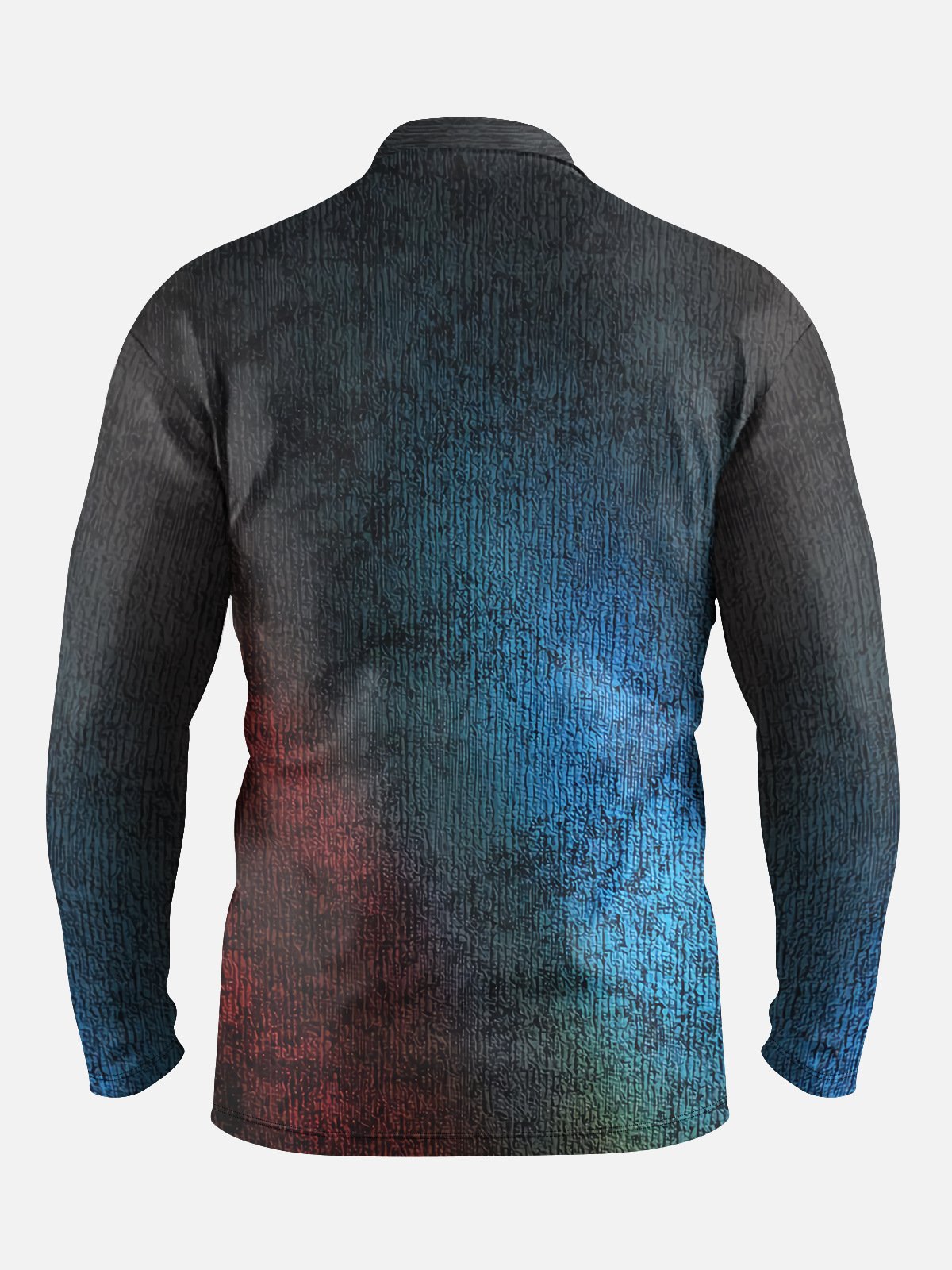 Abstract Texture Long Sleeve Casual Polo Shirt
