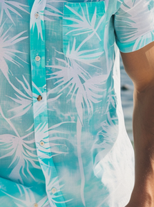 Cotton Hawaiian Plant Resort Casual Shirt