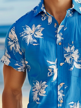 Shirt Collar Casual Tropical Cotton Aloha Shirt