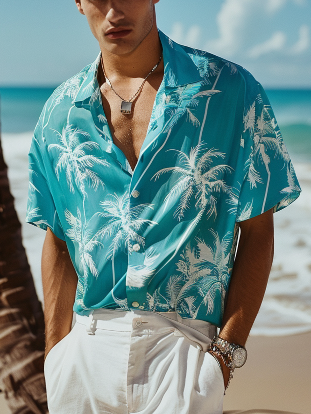 Moisture Wicking Coconut Tree Casual Shirt