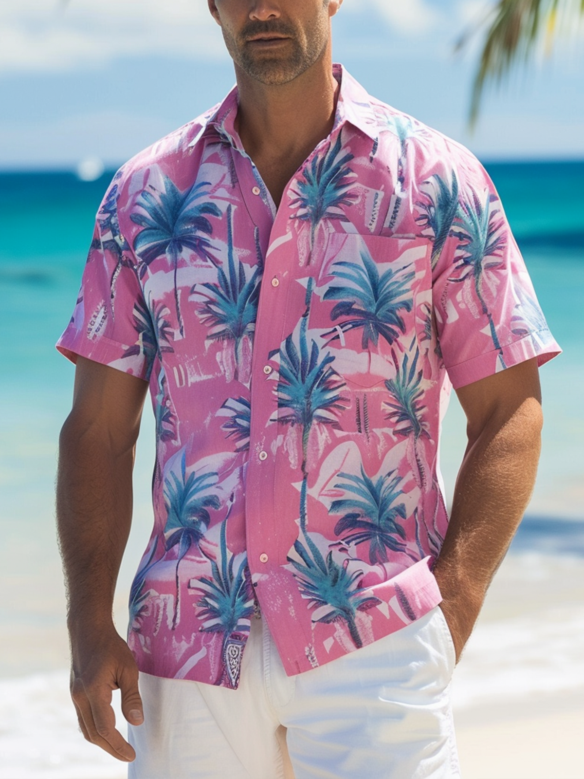 Moisture Wicking Coconut Tree Casual Shirt