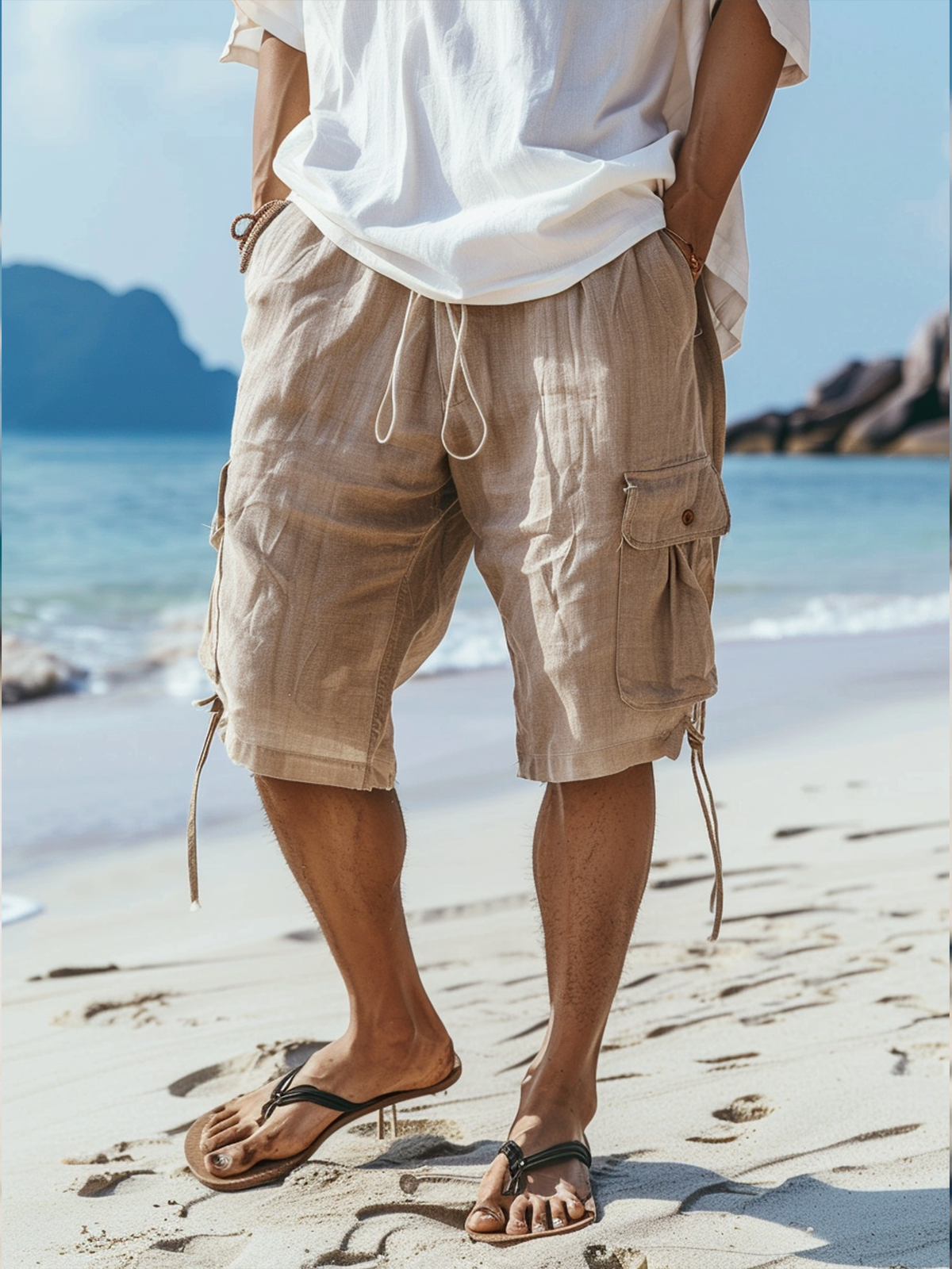 Cotton Plain Cargo Shorts