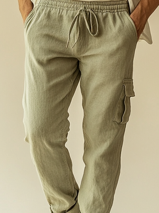 Cotton Plain Casual Cargo Pants