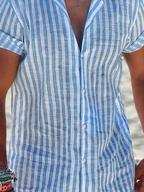 Striped Short Sleeve Casual Shirt