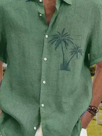 Coconut Tree Short Sleeve Resort Shirt