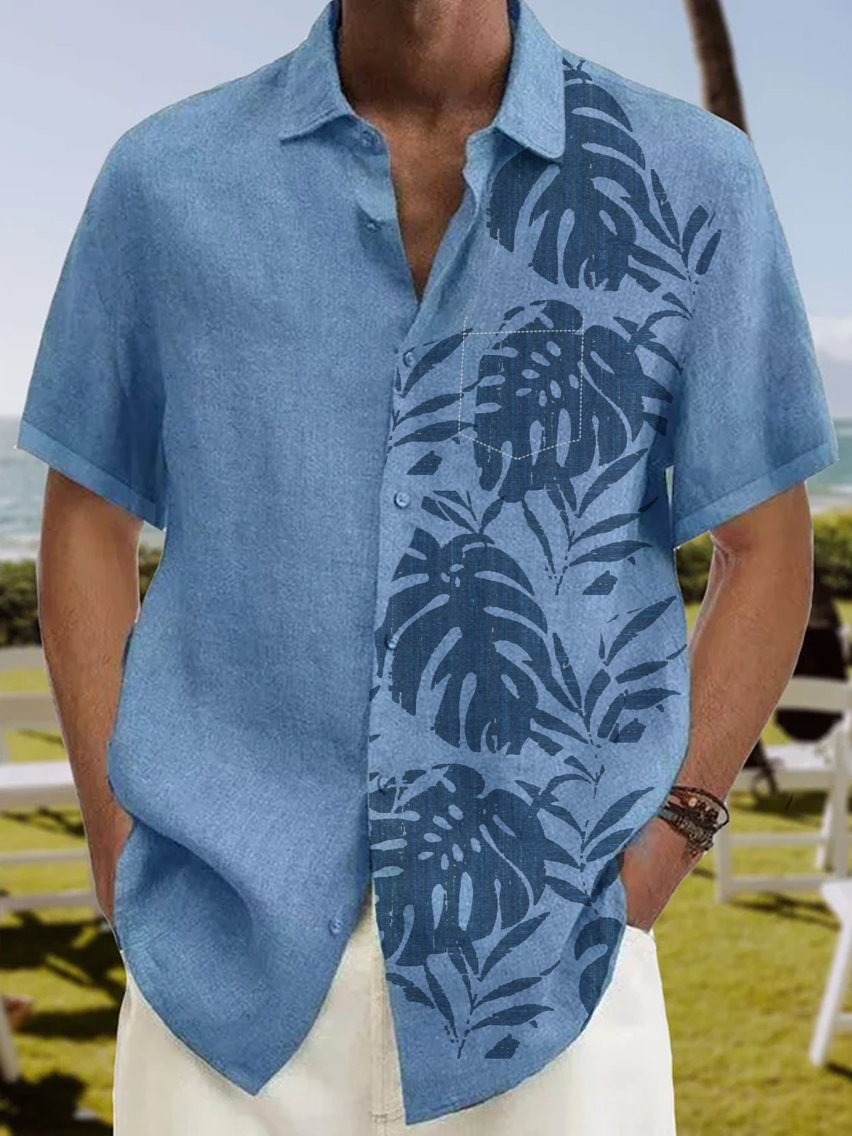 Tropical Plants Short Sleeve Resort Shirt