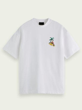 Crew Neck Coconut Tree Holiday T-T-shirt