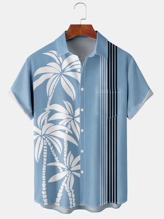 Men's Short Sleeve Hawaiian Shirt with Chest Pocket
