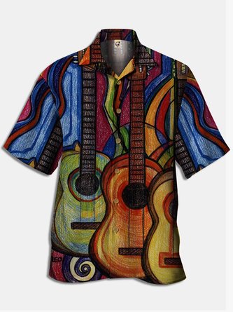 Guitar Short Sleeve Casual Shirt