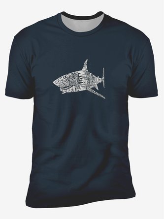 Ocean Shark Crew Neck Casual T-Shirt