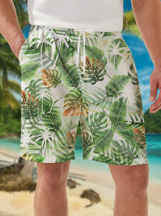 Hawaiian botanical print bermuda shorts
