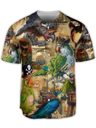 Pirate Parrots Short Sleeve Baseball Shirt