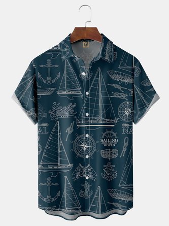 Ocean Chest Pocket Short Sleeve Hawaiian Shirt