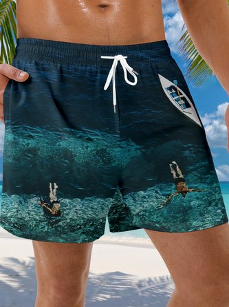 Ocean Drawstring Beach Shorts