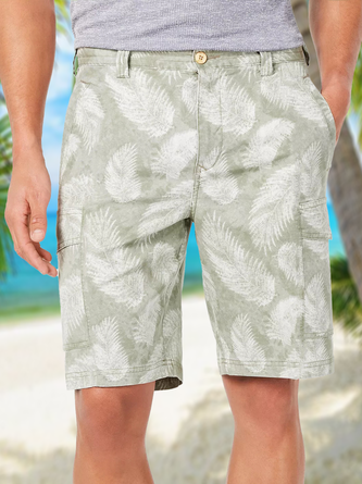 Leaves Print Bermuda Shorts
