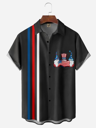 American Gnomes Chest Pocket Short Sleeve Bowling Shirt