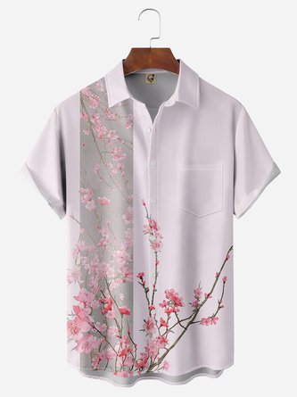 Blossom Chest Pocket Short Sleeve Bowling Shirt