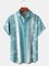 Men's Ocean Coral Print Casual Breathable Hawaiian Short Sleeve Shirt