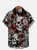 Mens Valentines Day Skull Print Retro Breathable Hawaiian Short Sleeve Shirt