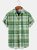 Holiday Leisure St. Patrick's Day Element Green Striped Pattern Hawaiian Style Printed Shirt Top