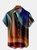 Abstract Gradient Graphic Short Sleeve Casual Chest Pocket Men's Shirt
