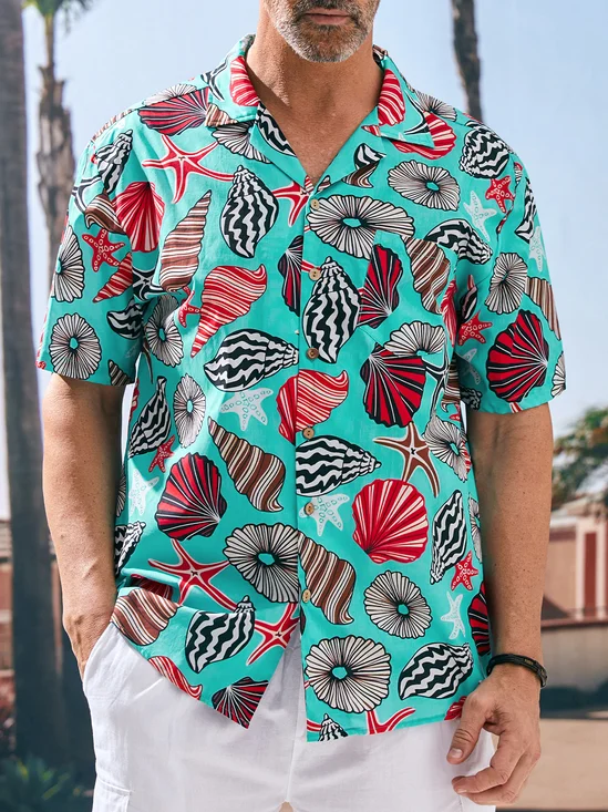 Hardaddy® Cotton Marine Elements Chest Pocket Aloha Shirt