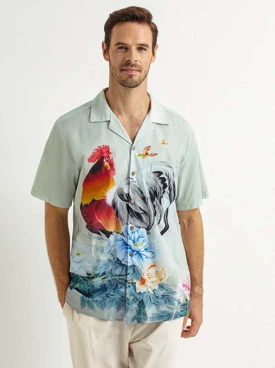 Hardaddy® Cotton Rooster Aloha Shirt