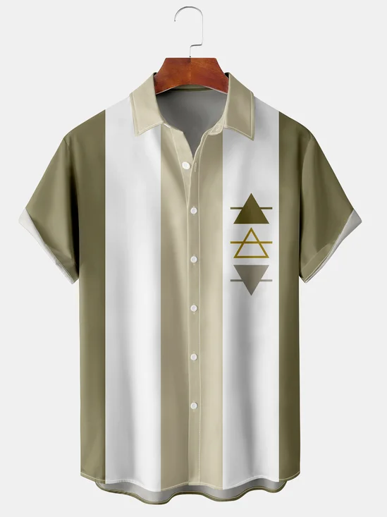 Men's Geometric Print Casual Short Sleeve Hawaiian Shirt