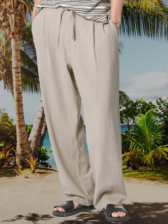 Cotton And linen Style American Casual Basic Wild linen Trousers