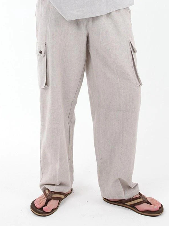 Cotton linen style American linen casual overalls