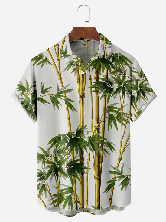 Bamboo Chest Pocket Short Sleeve Hawaiian Shirt
