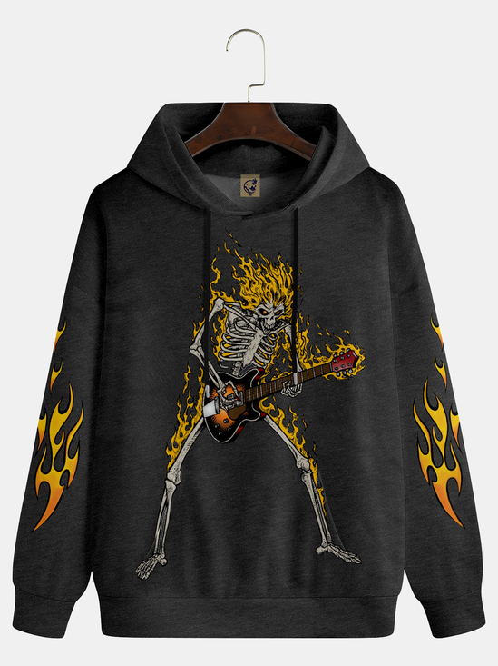 Music Skull Flame Hoodie Sweatshirt