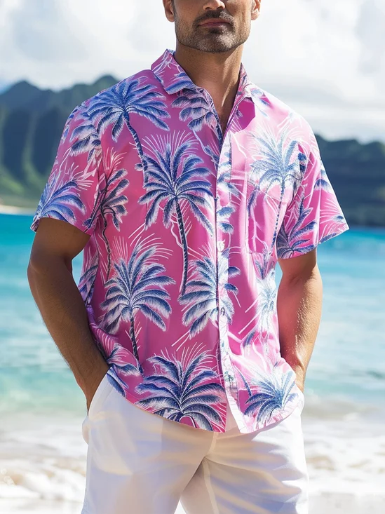 Moisture Wicking Coconut Tree Hawaiian Shirt