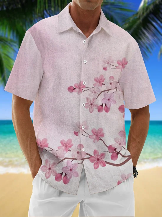 Moisture Wicking Plum Gradient Hawaiian Shirt