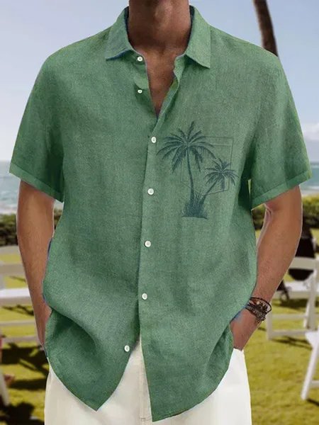 Coconut Tree Short Sleeve Resort Shirt