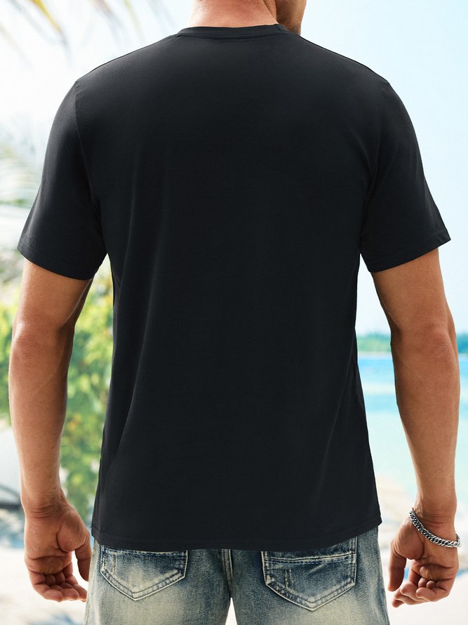 Coconut Tree Casual Round Neck T-Shirt
