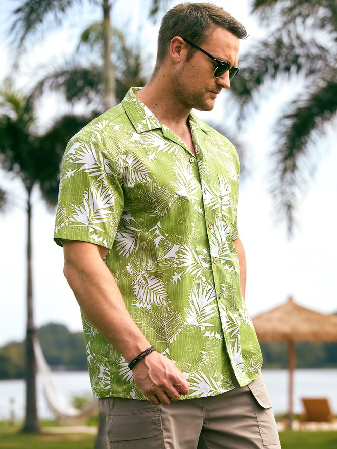 Hardaddy® Cotton Tropical Print Short Sleeve Resort Shirt Hawalili