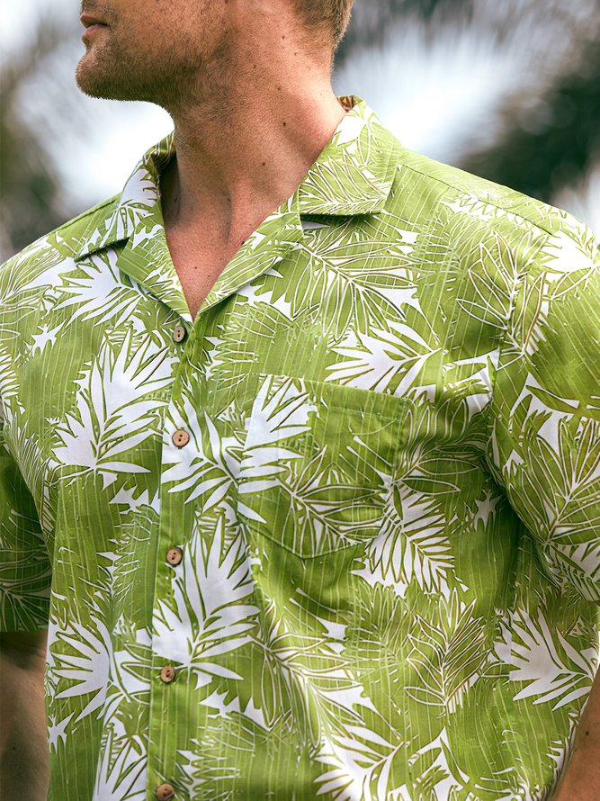 Hardaddy® Cotton Tropical Print Short Sleeve Resort Shirt Hawalili