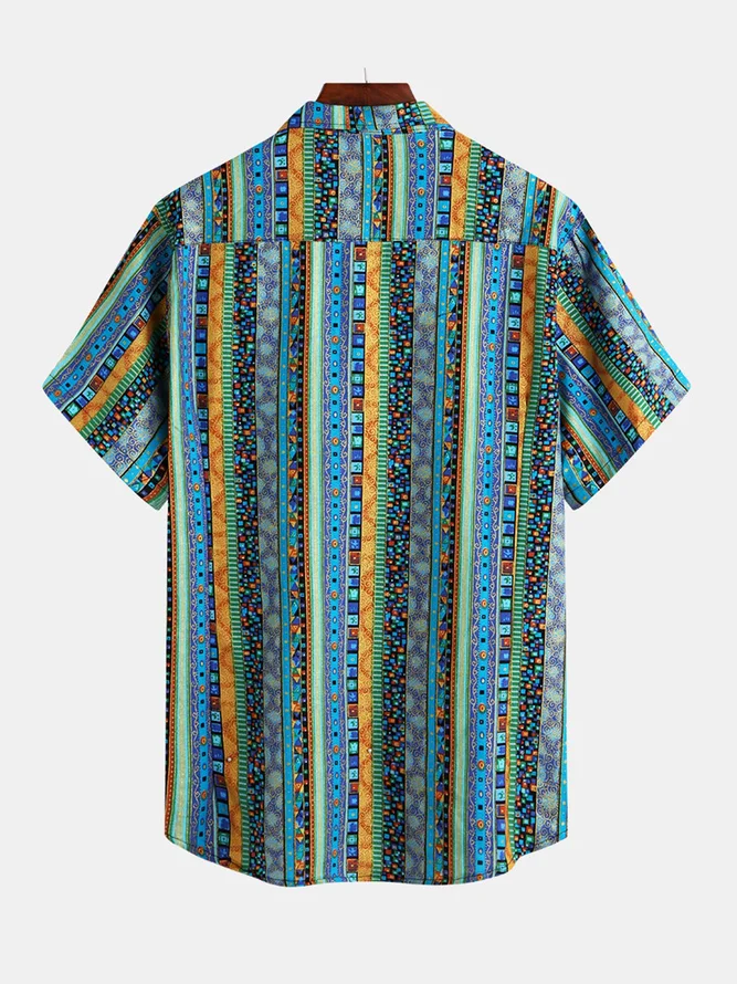 Men's Beach Geometric Printed Shirts | hawalili