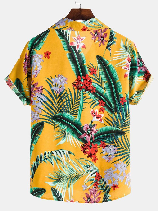 Leaves Shirts & Tops | Men's Floral shirt | Beach Shirt Collar Men ...