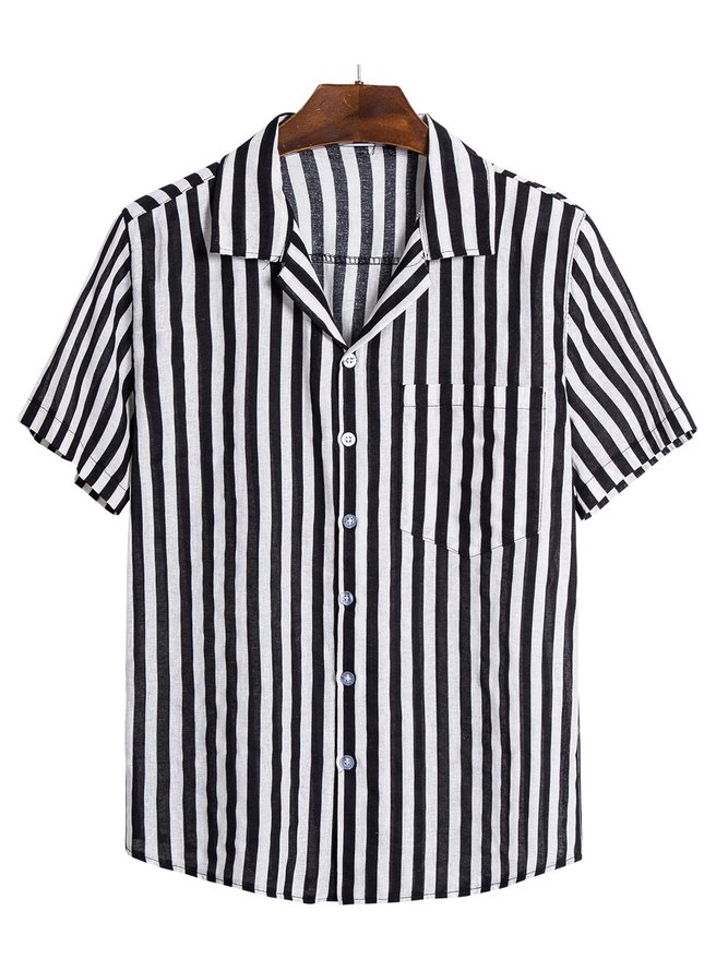 Men's Striped Vintage Printed Shirts | hawalili