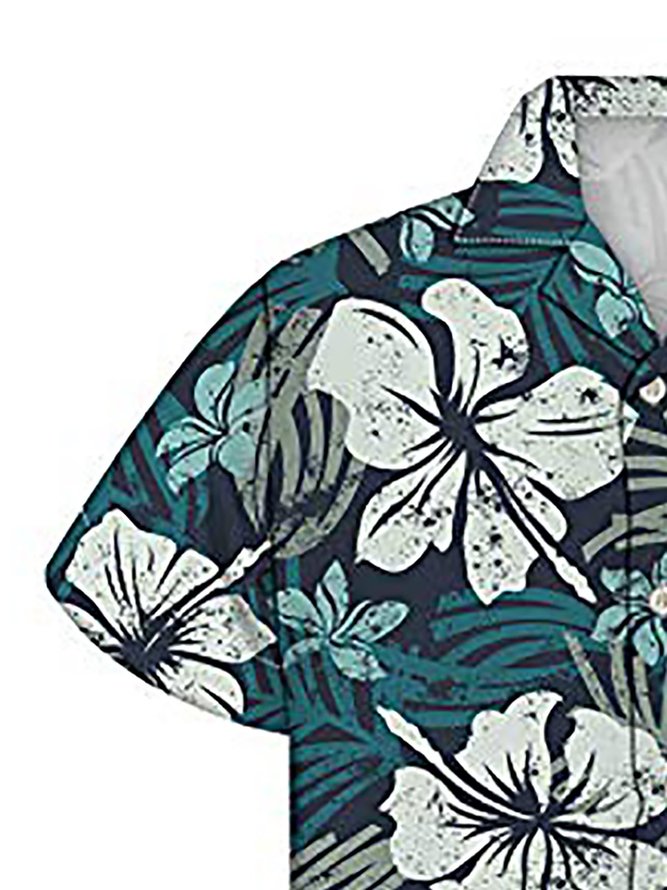 Men's Casual Printed Floral Shirt