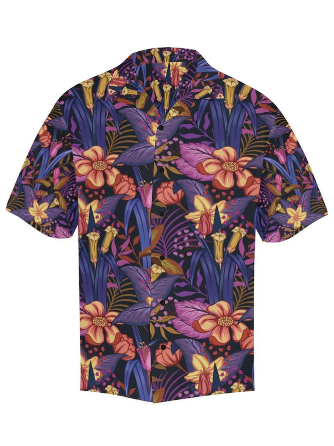 Men's Shirt Collar Floral Printed Shirt