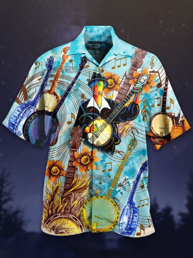 Men's Cheerful Melodies From Banjo Unisex Hawaiian Shirt | hawalili