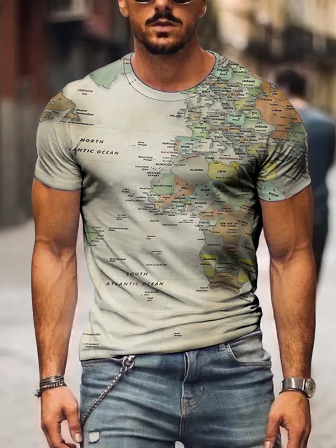 Map Crew Neck T-shirt