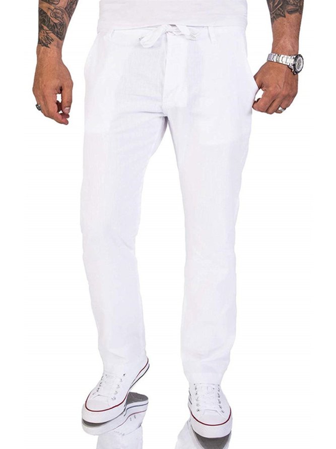 Cotton-Blend Casual Pants