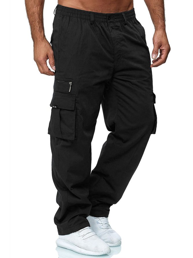 Casual Solid Cargo Pants