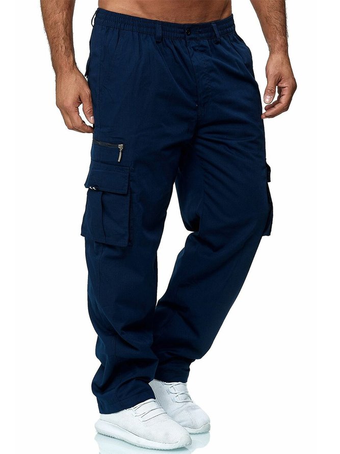 Casual Solid Cargo Pants